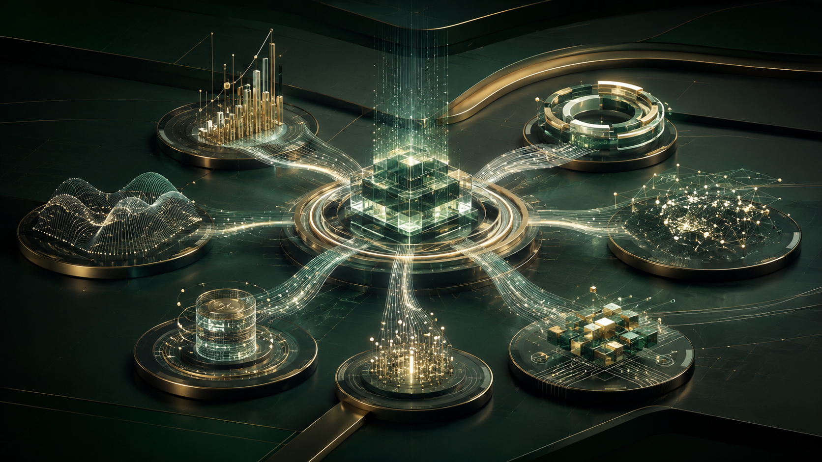 Enterprise AI intelligence engine connecting business functions, predictions and actions